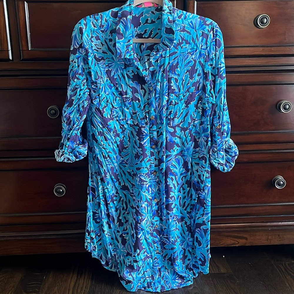 Lilly Pulitzer Blue Print Coverup Dress